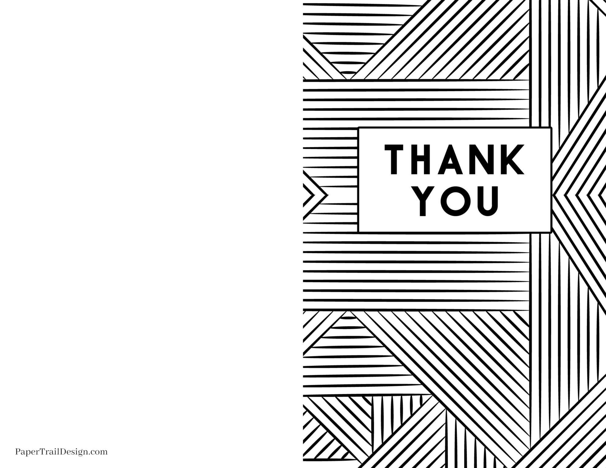 free printable thank you cards - paper trail design